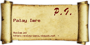 Palay Imre névjegykártya
